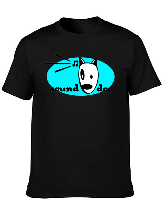 Sound Dog Black Graphic T-Shirt