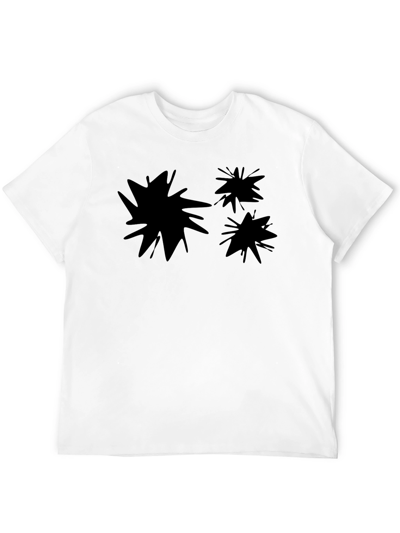 Abstract Splatter Print Black Crew Neck T-Shirt