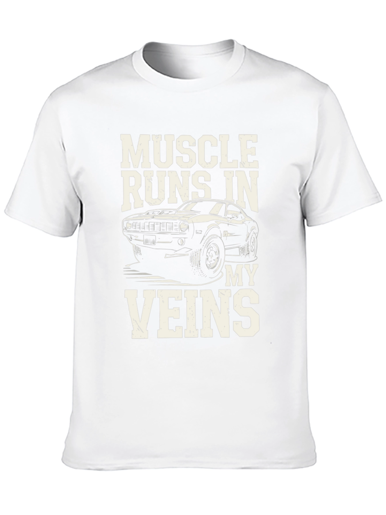 Muscle Runs In My Veins Black Graphic T-Shirt
