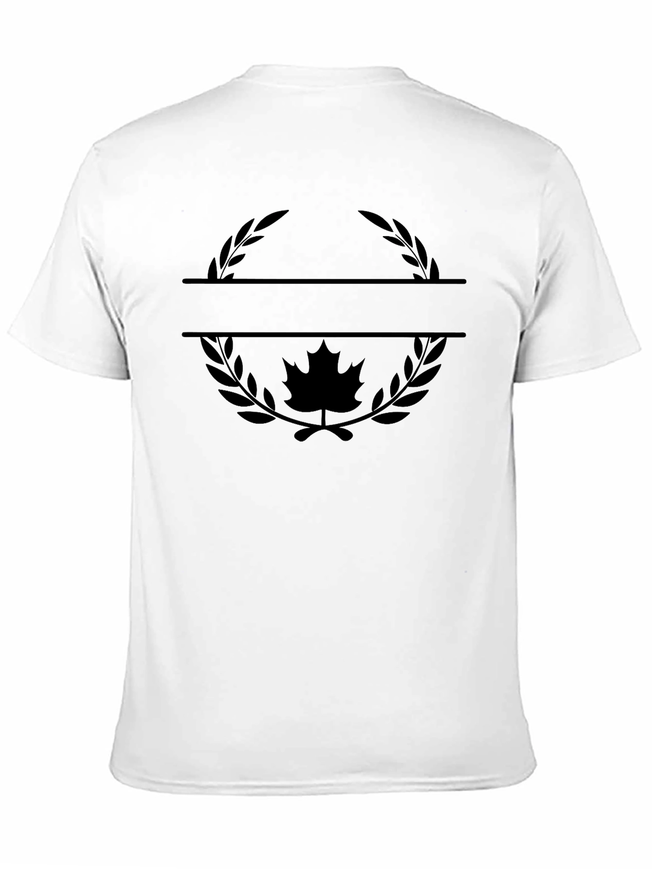 Maple Leaf Wreath Graphic Tee - Stylish Black T-Shirt