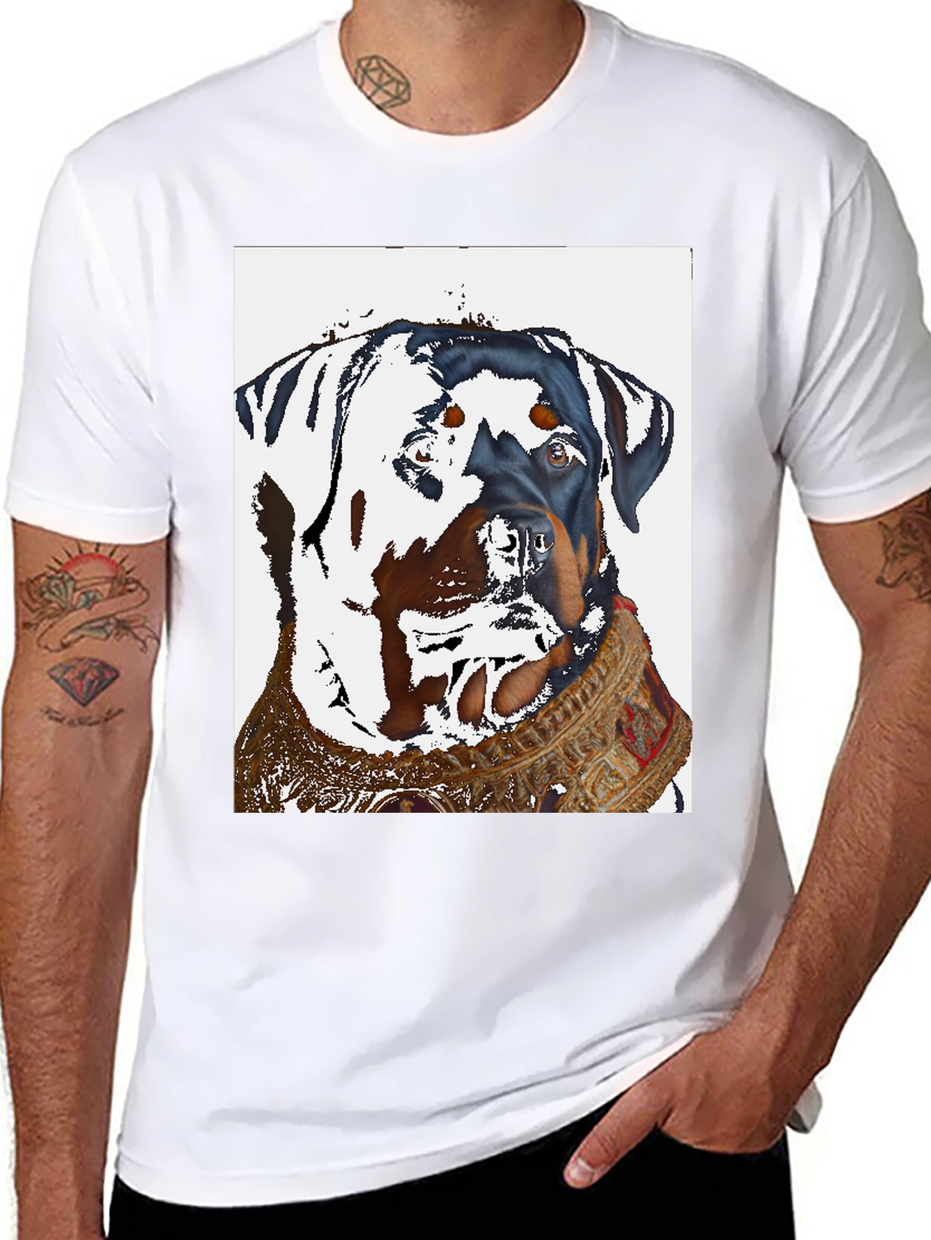 Rottweiler Dog T-Shirt - Cool Artistic Design