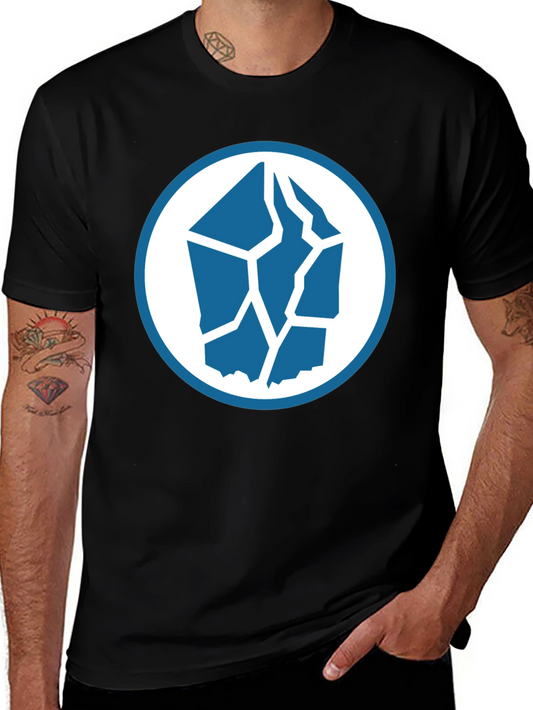 Blue Ice Rock Graphic Black T-Shirt