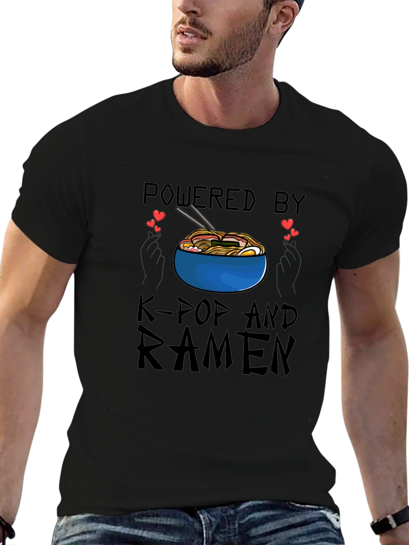Powered by K-Pop and Ramen Graphic Tee