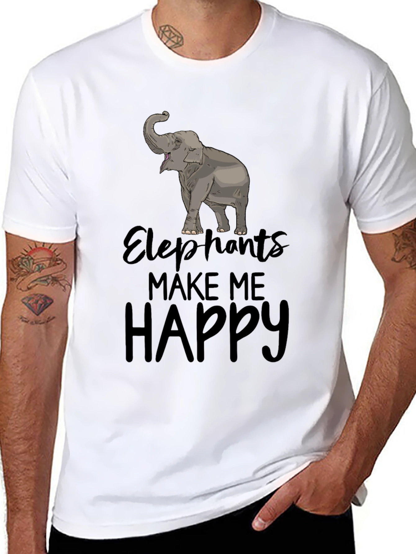 Elephants Make Me Happy T-Shirt