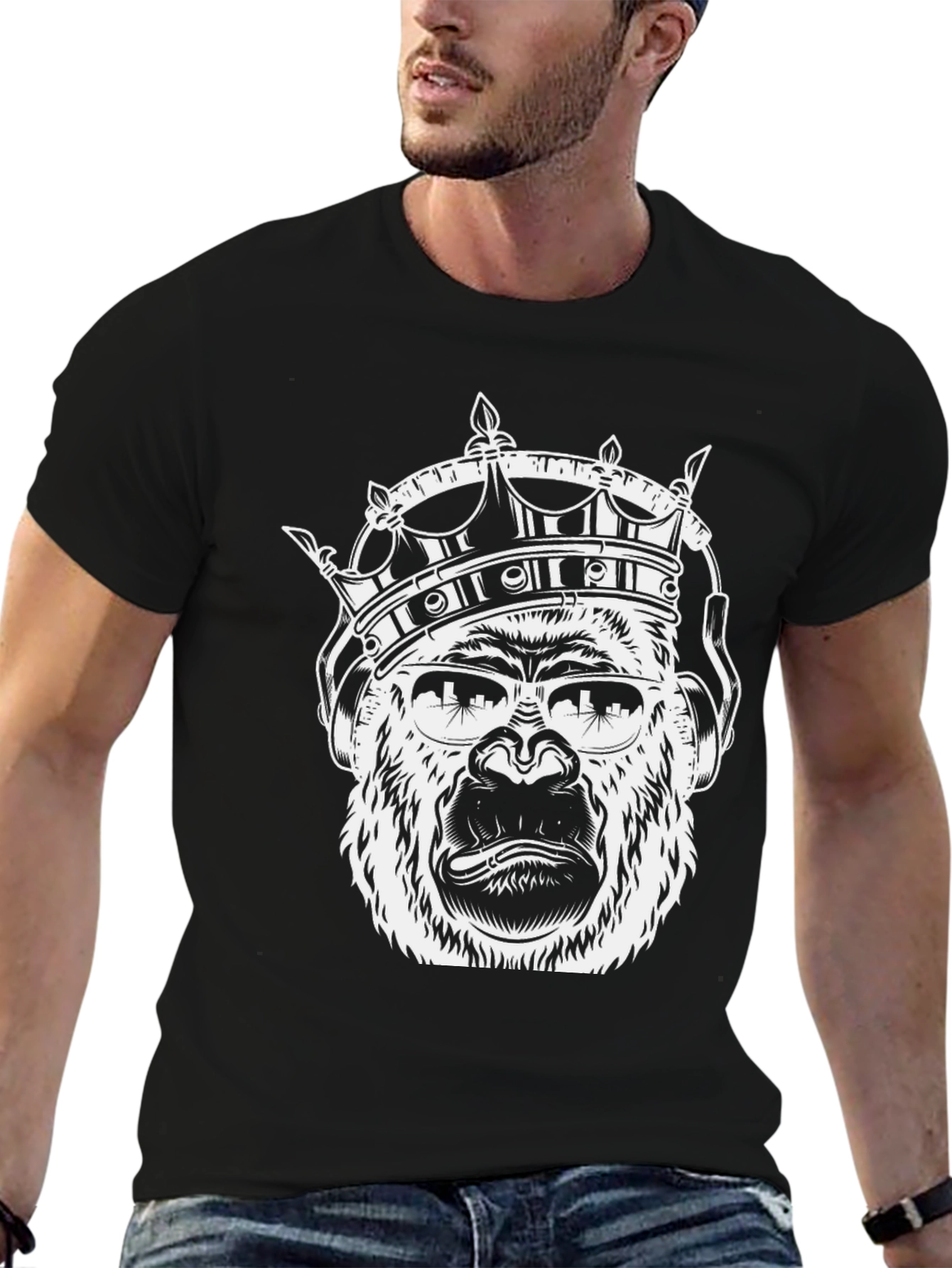 King Kong Graphic T-Shirt - Gorilla with Crown