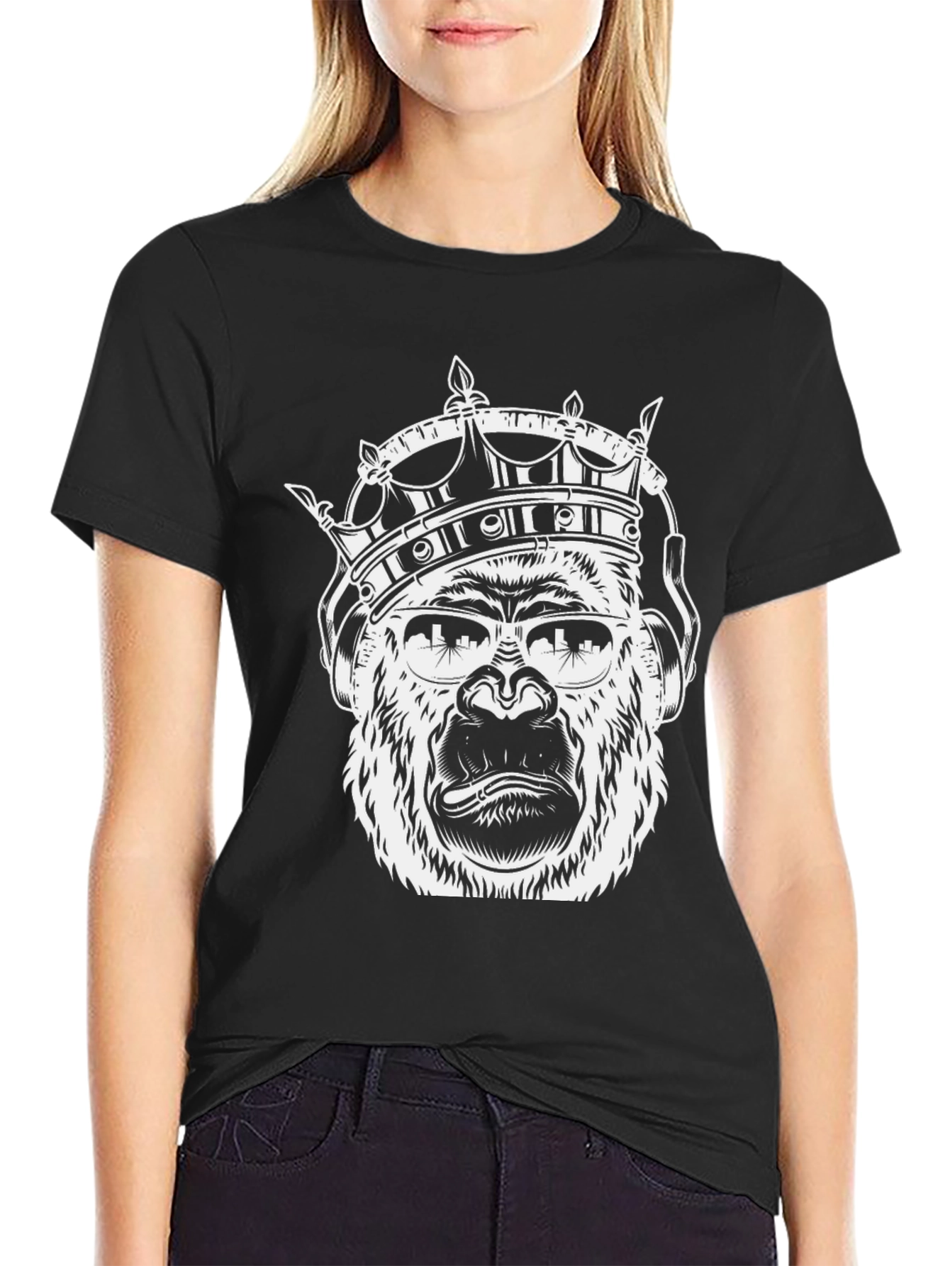 King Kong Graphic T-Shirt - Gorilla with Crown