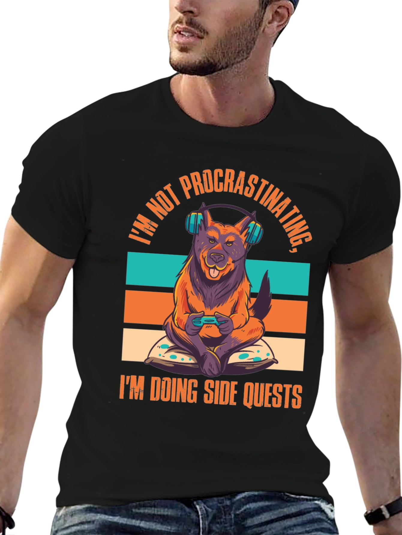Dog Gamer T-Shirt - Not Procrastinating Side Quests