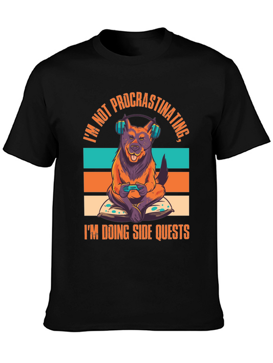 Dog Gamer T-Shirt - Not Procrastinating Side Quests