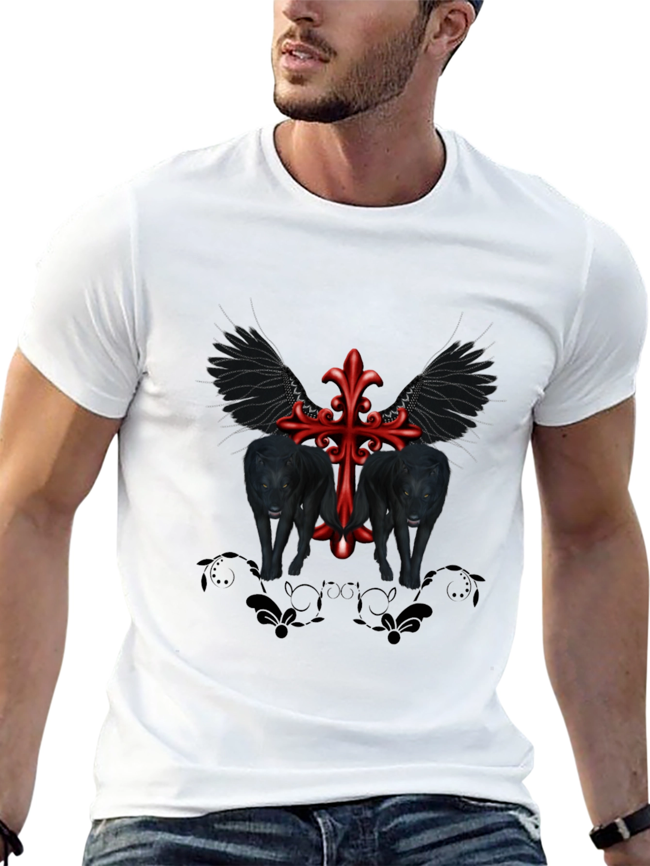 Gothic Wolves Cross Tee