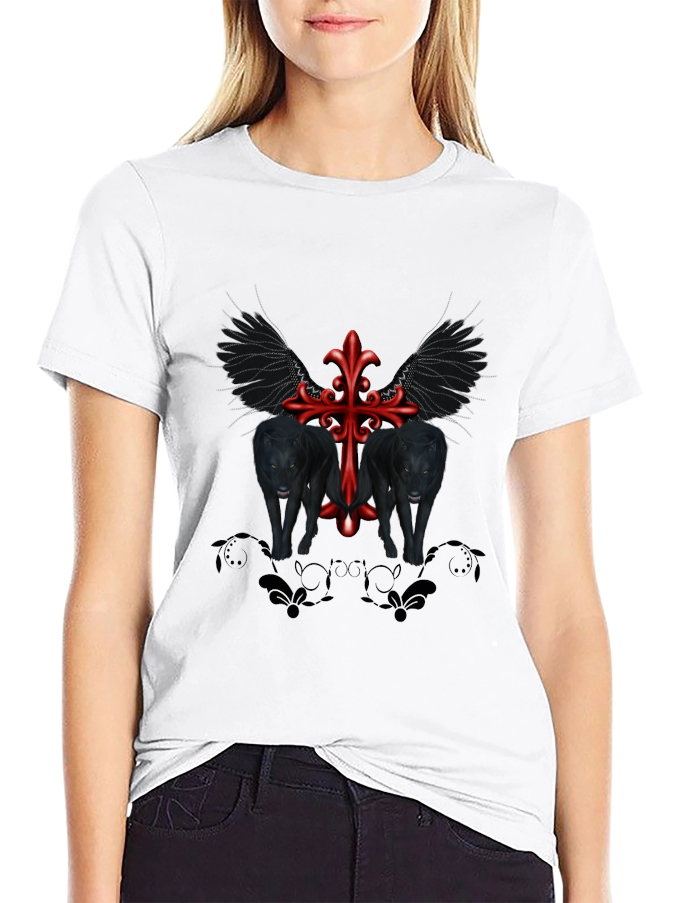 Gothic Wolves Cross Tee