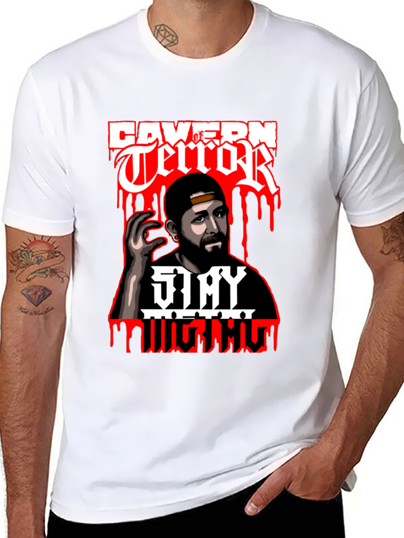 Cavern of Terror Stay Mighty Graphic T-Shirt