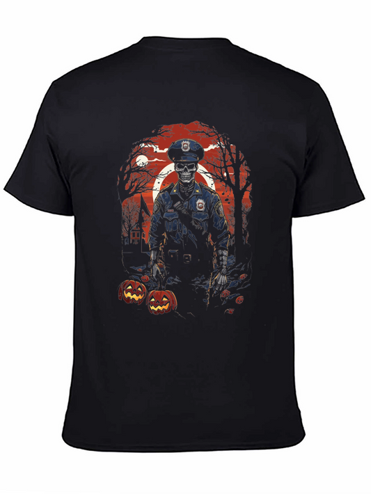 Spooky Skeleton Cop Halloween T-Shirt