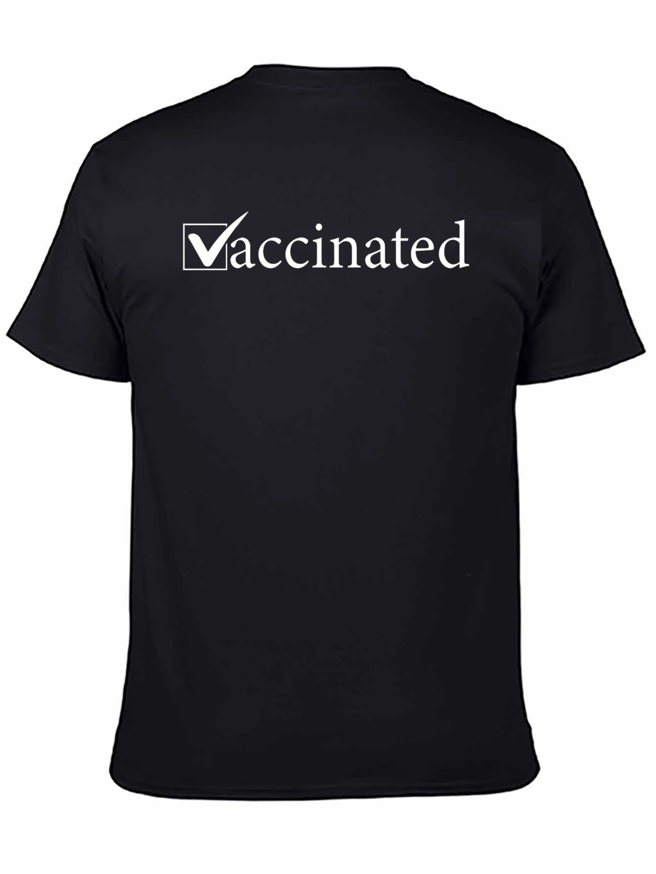 Vaccinated T-Shirt - Black Short Sleeve