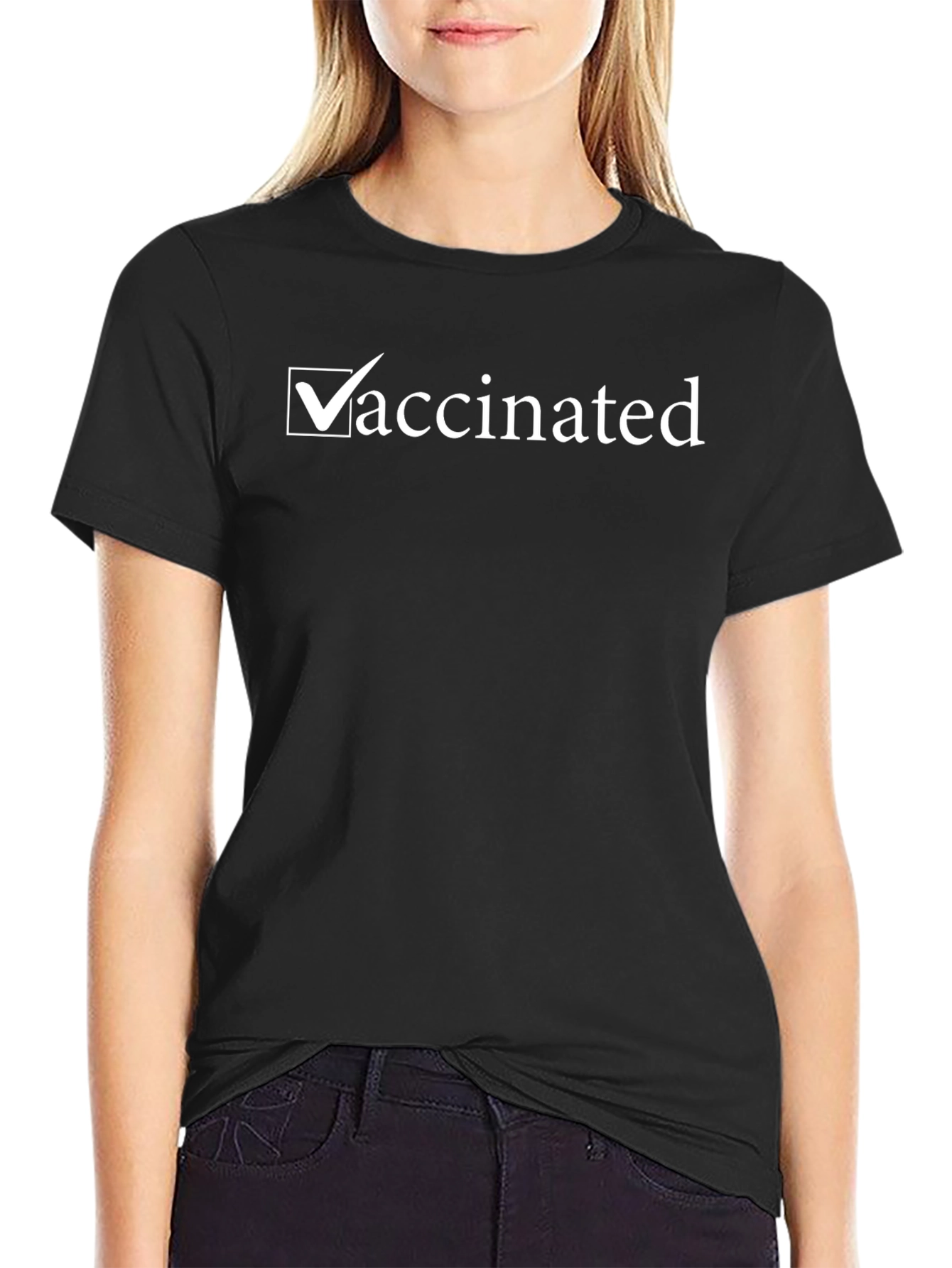 Vaccinated T-Shirt - Black Short Sleeve