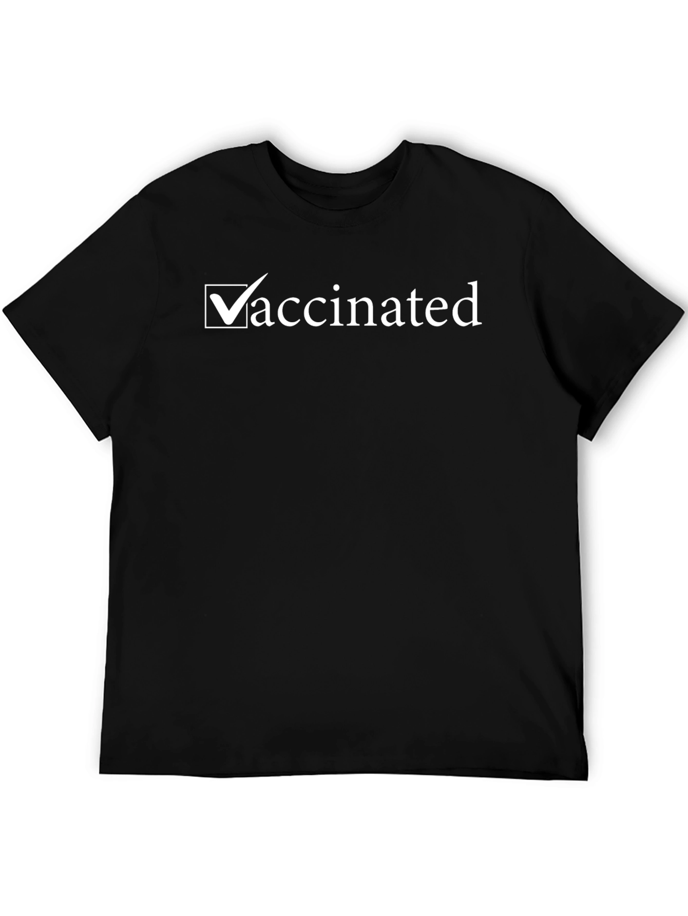 Vaccinated T-Shirt - Black Short Sleeve