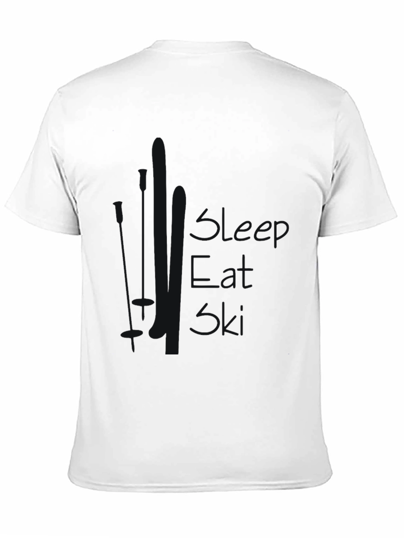 Mens Black Sleep Eat Ski Graphic T-Shirt