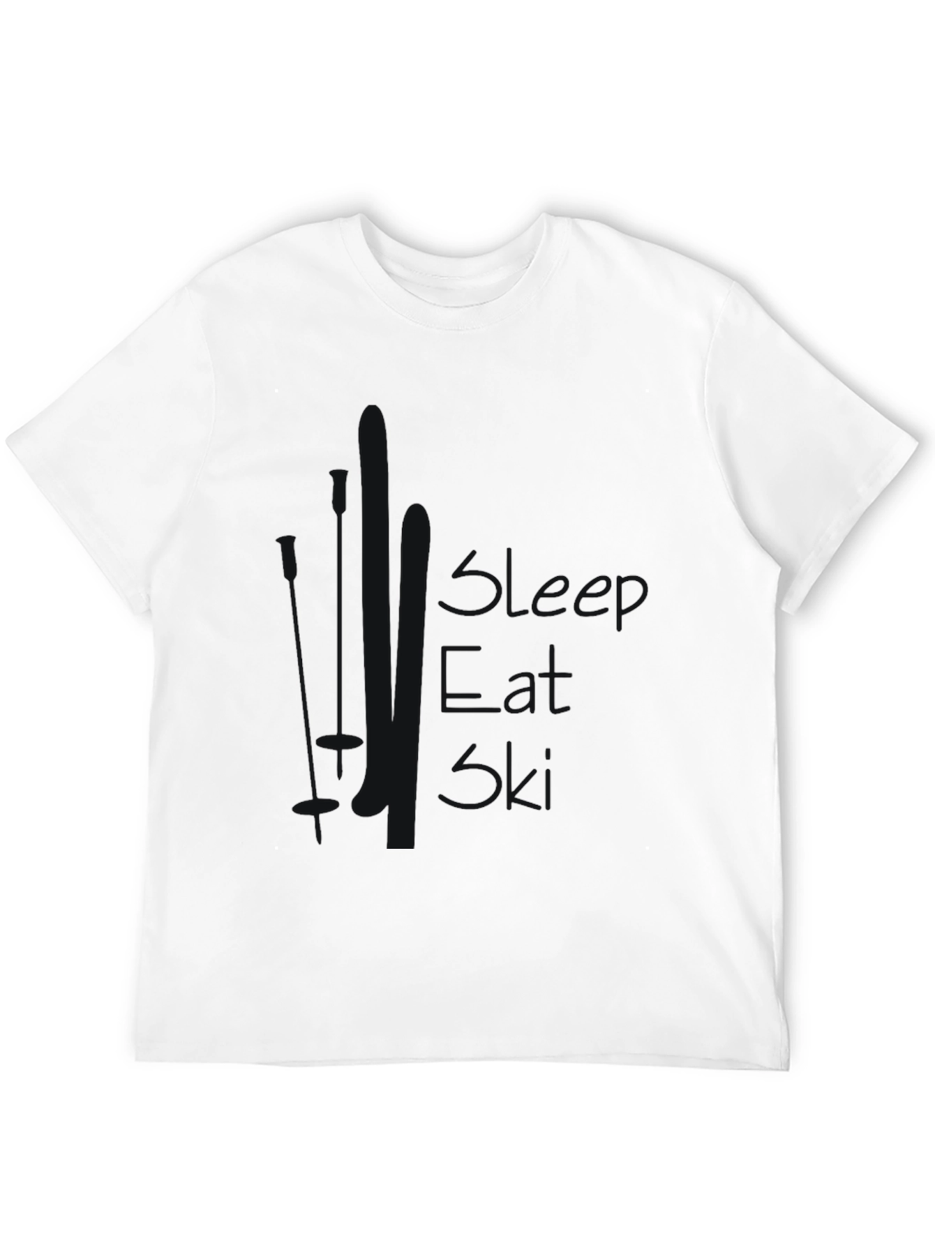 Mens Black Sleep Eat Ski Graphic T-Shirt