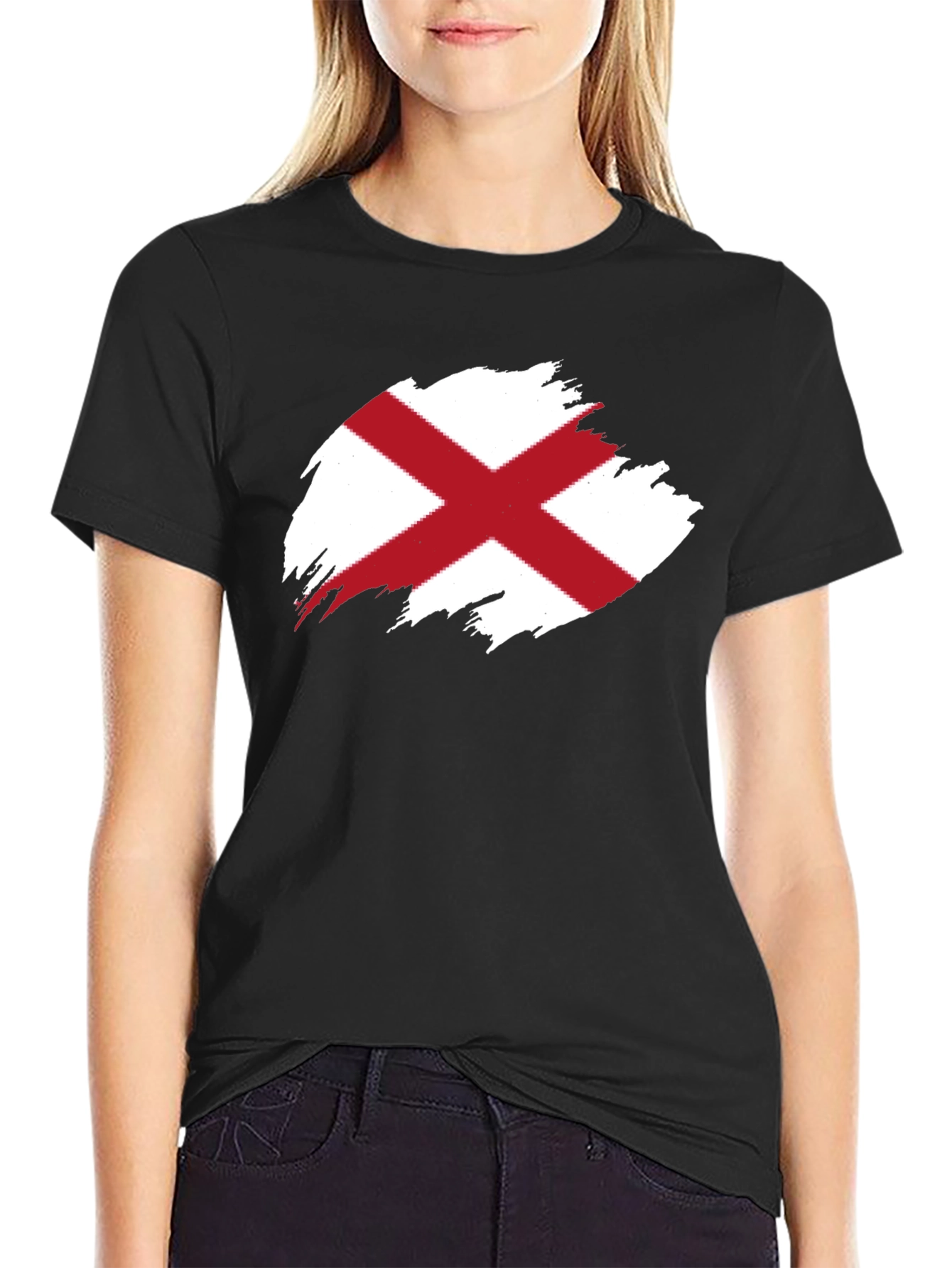 Alabama Flag Graphic T-Shirt - Black Cotton Tee