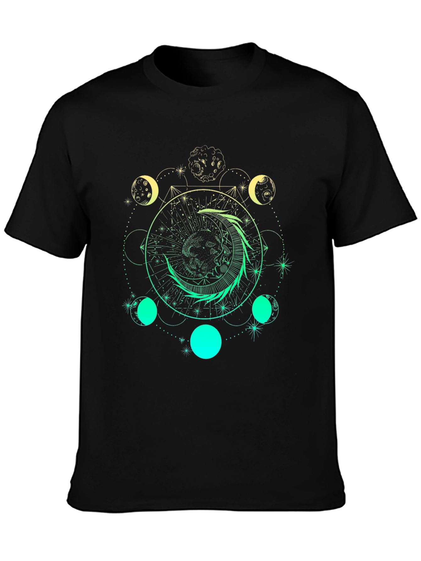 Celestial Moon Phase Graphic T-Shirt