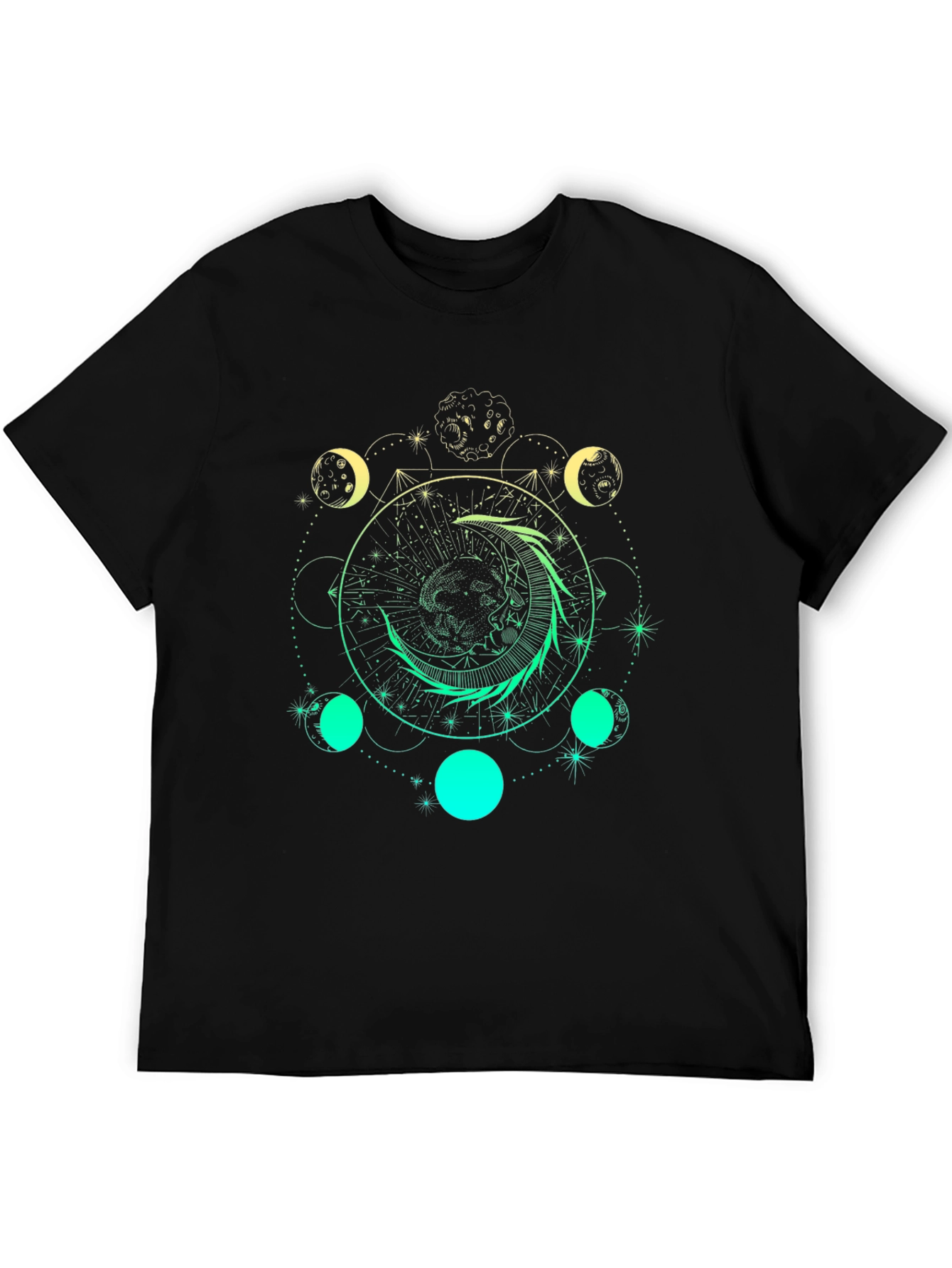 Celestial Moon Phase Graphic T-Shirt