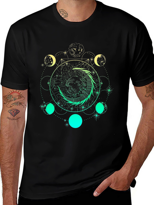 Celestial Moon Phase Graphic T-Shirt