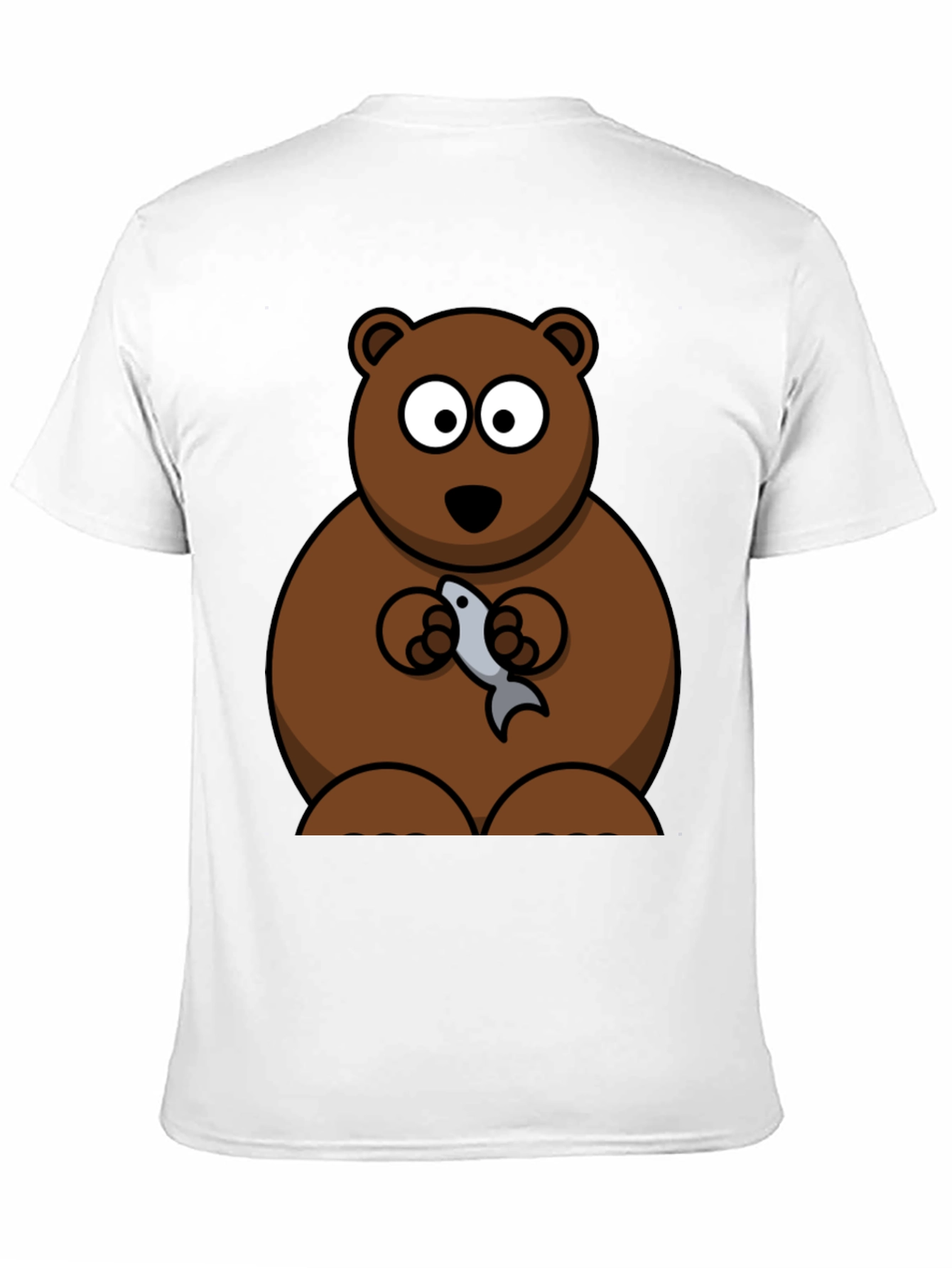 Bear Holding Fish Graphic T-Shirt