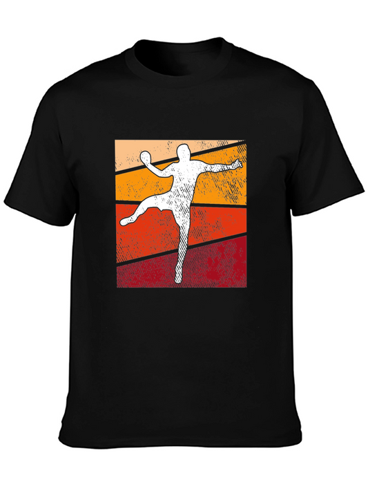 Retro Handball Player T-Shirt - Vintage Style