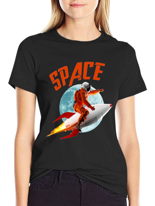 Retro Space Rocket Ride T-Shirt