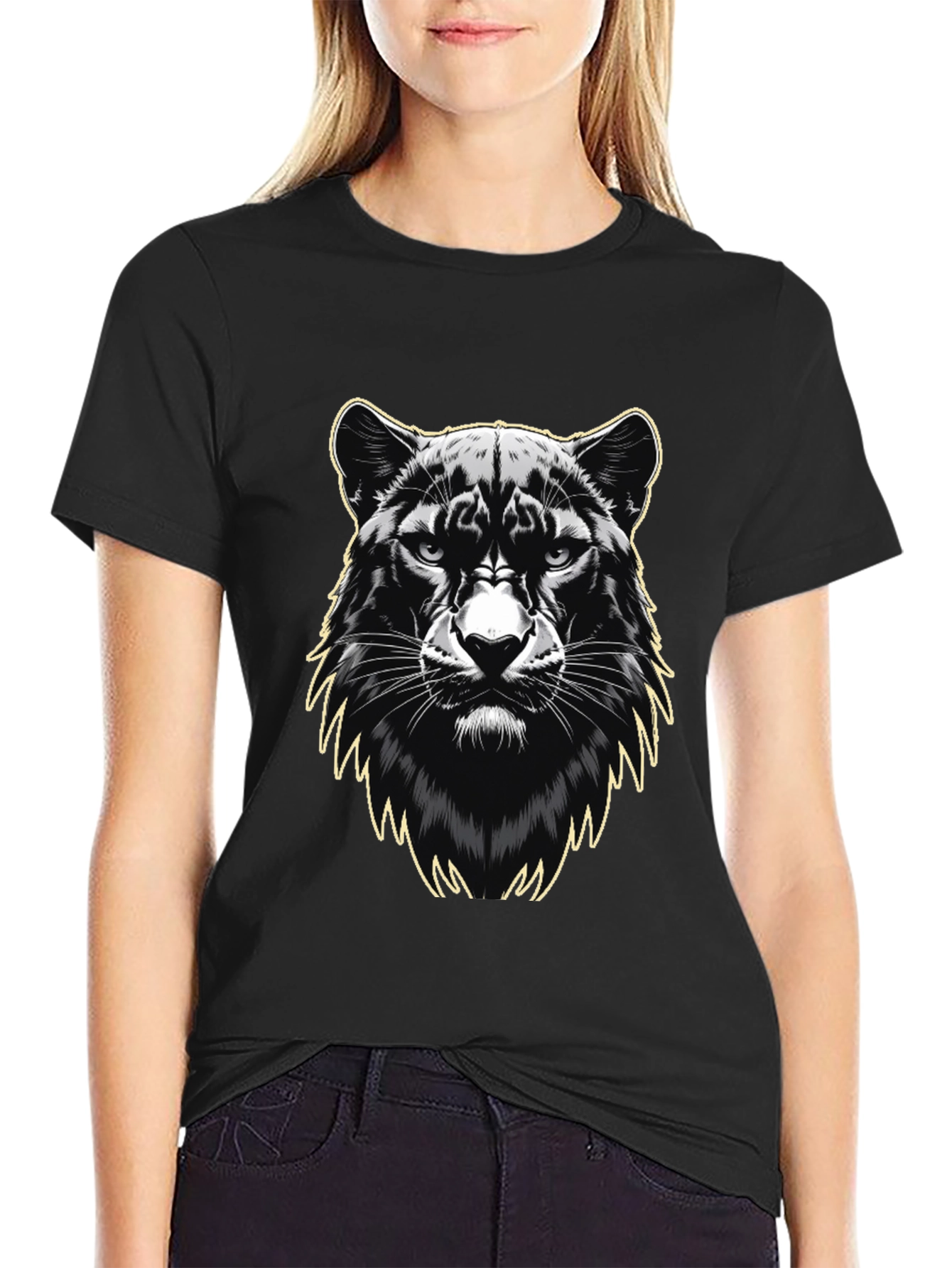 Black Panther Graphic Print Mens T-Shirt
