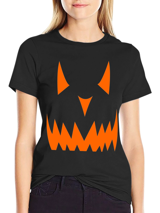 Halloween Pumpkin Face Graphic Tee