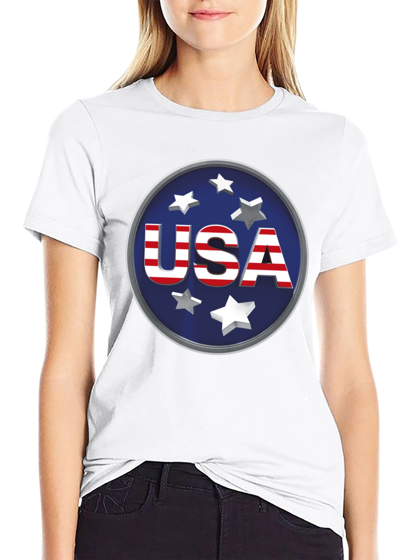 USA Graphic Print Tee - Patriotic Style