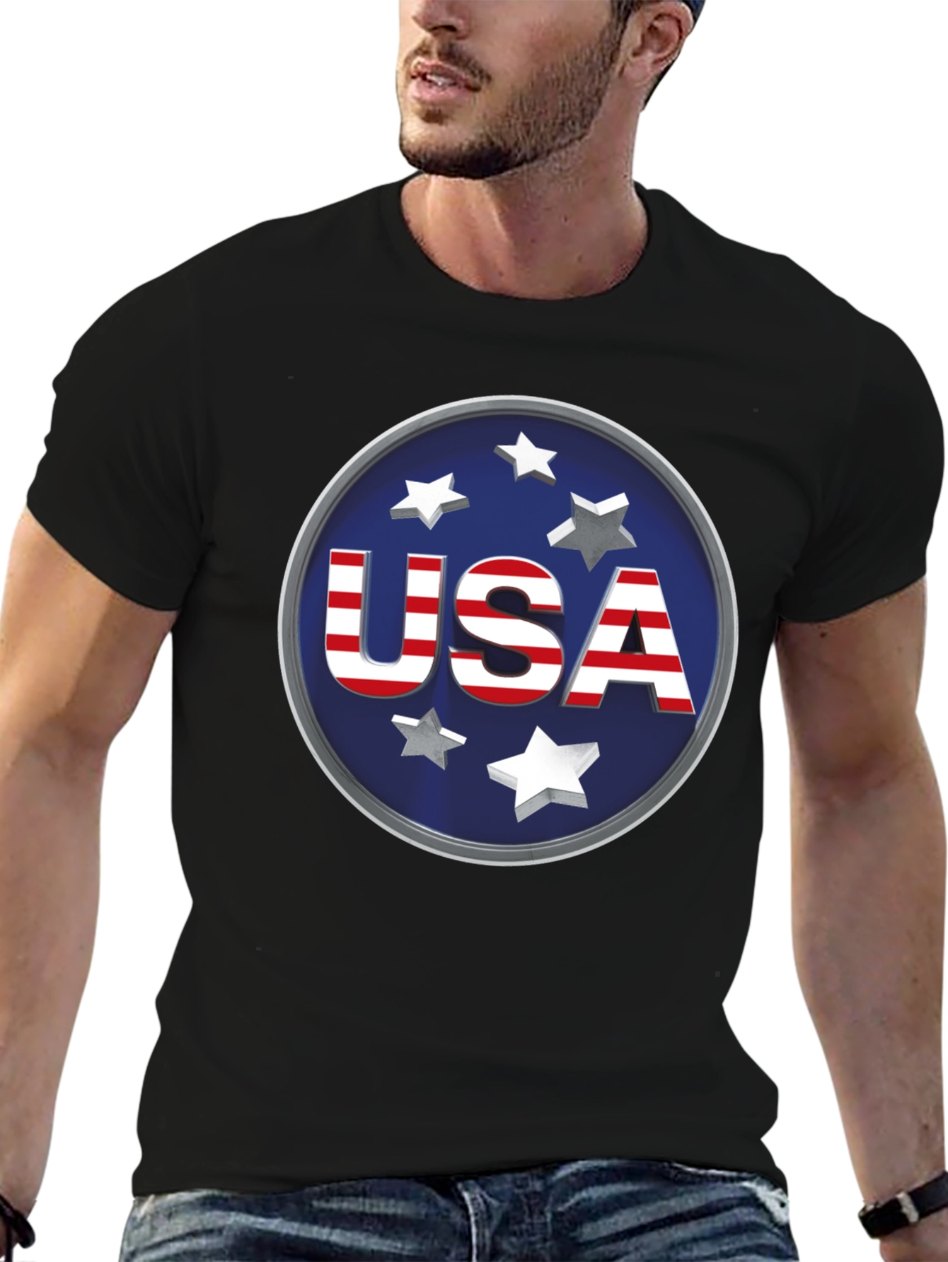 USA Graphic Print Tee - Patriotic Style