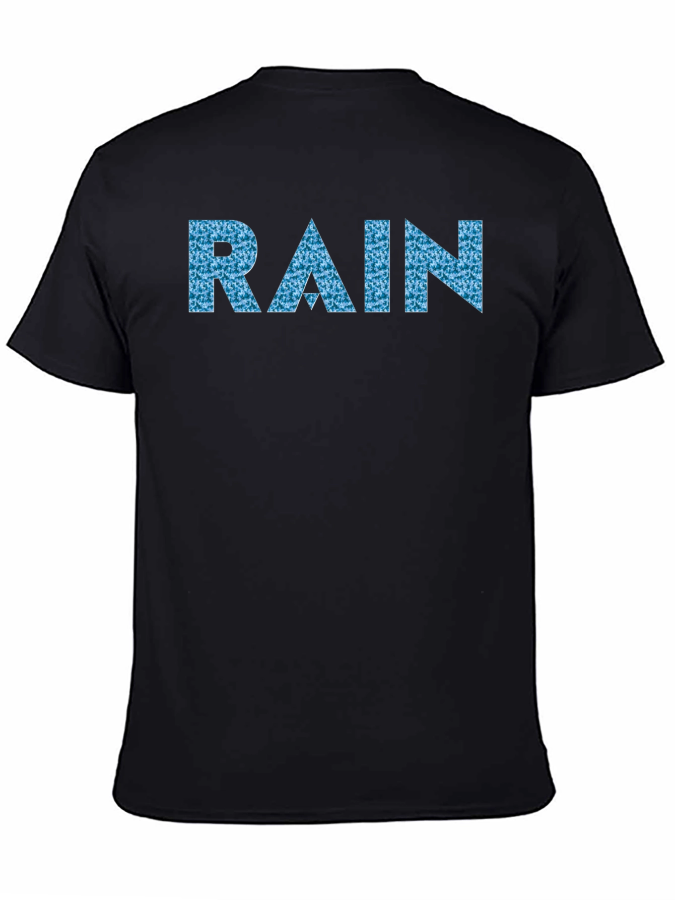 Rain Pattern Graphic Black T-Shirt