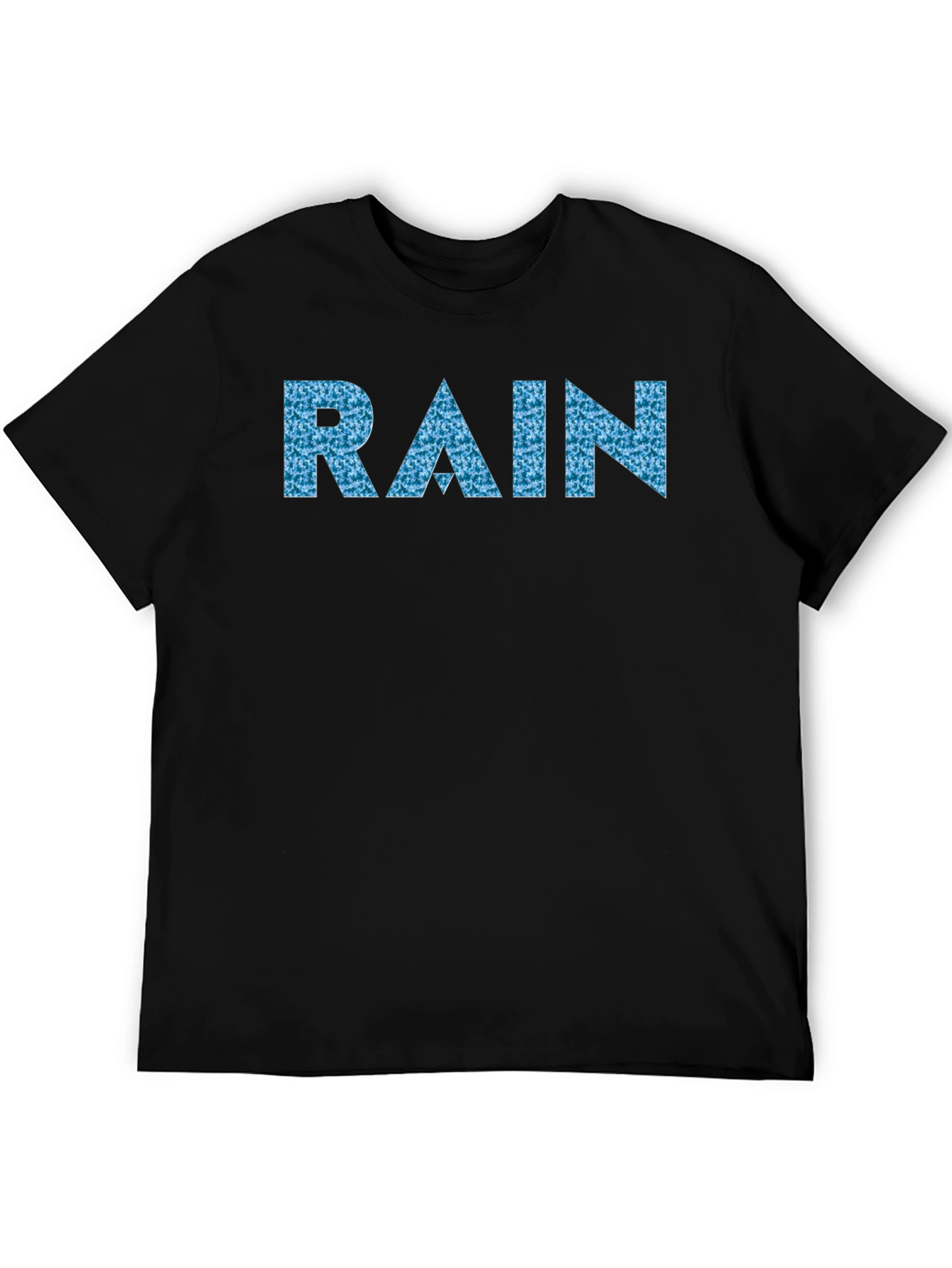 Rain Pattern Graphic Black T-Shirt