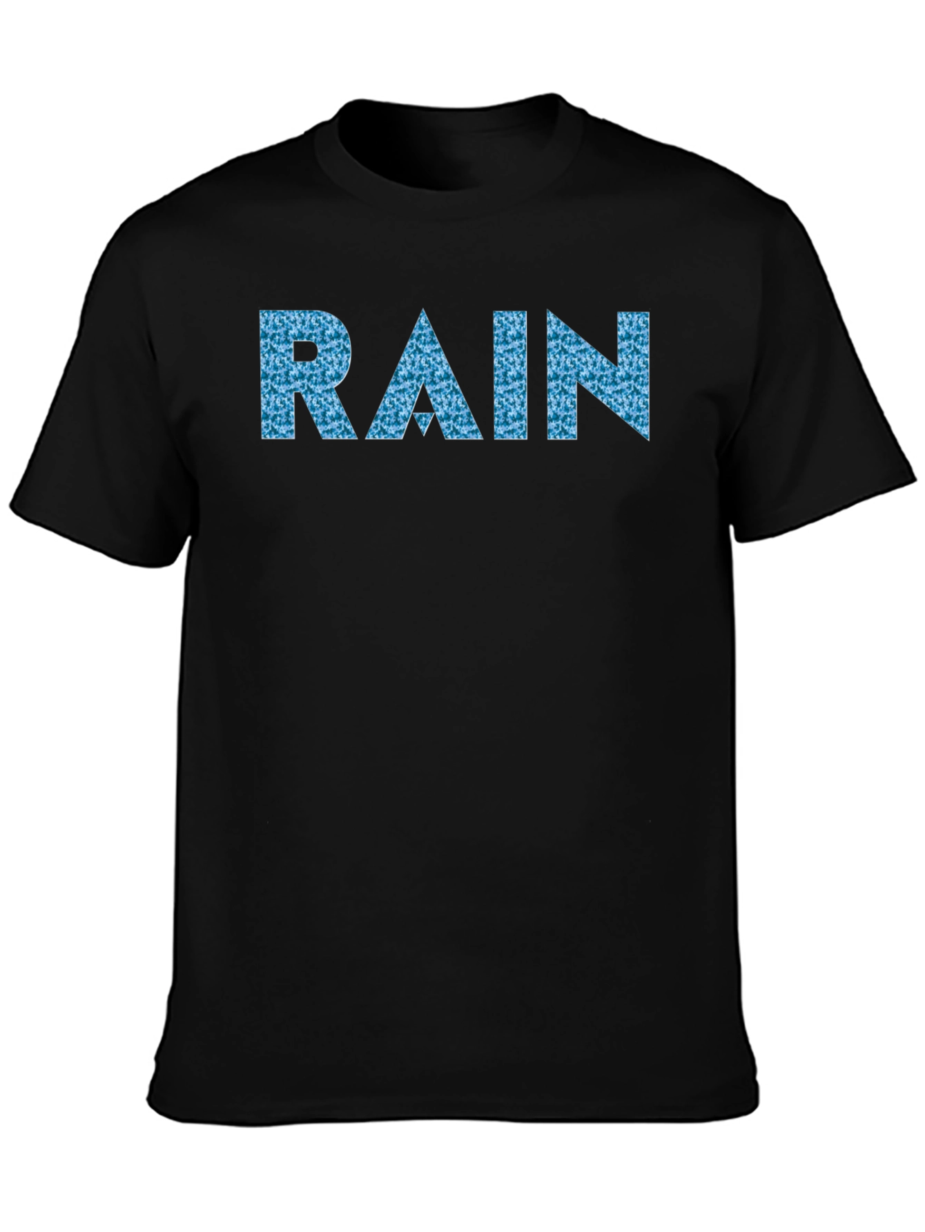 Rain Pattern Graphic Black T-Shirt
