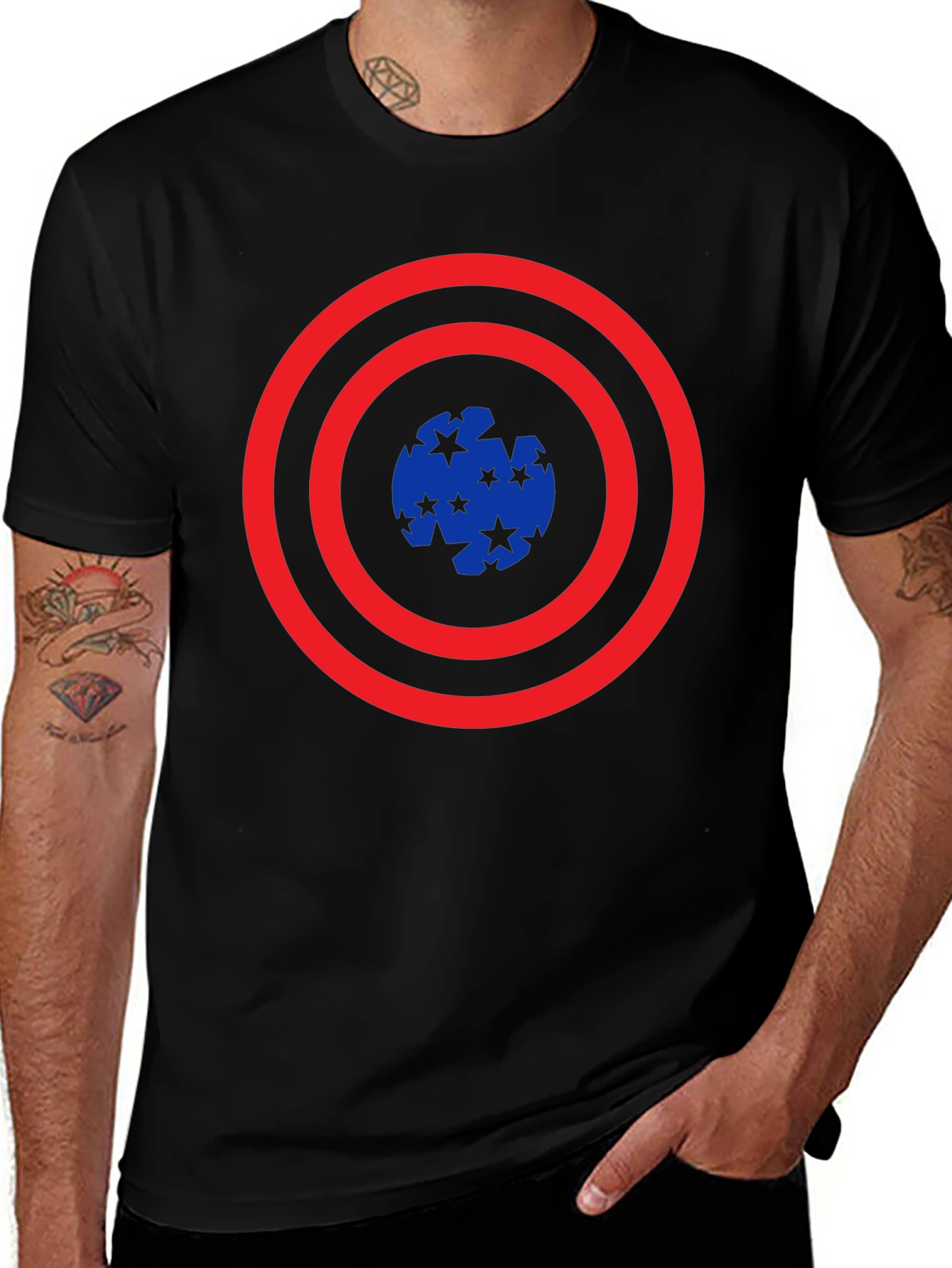 Patriotic Target T-Shirt: Stars & Stripes Style