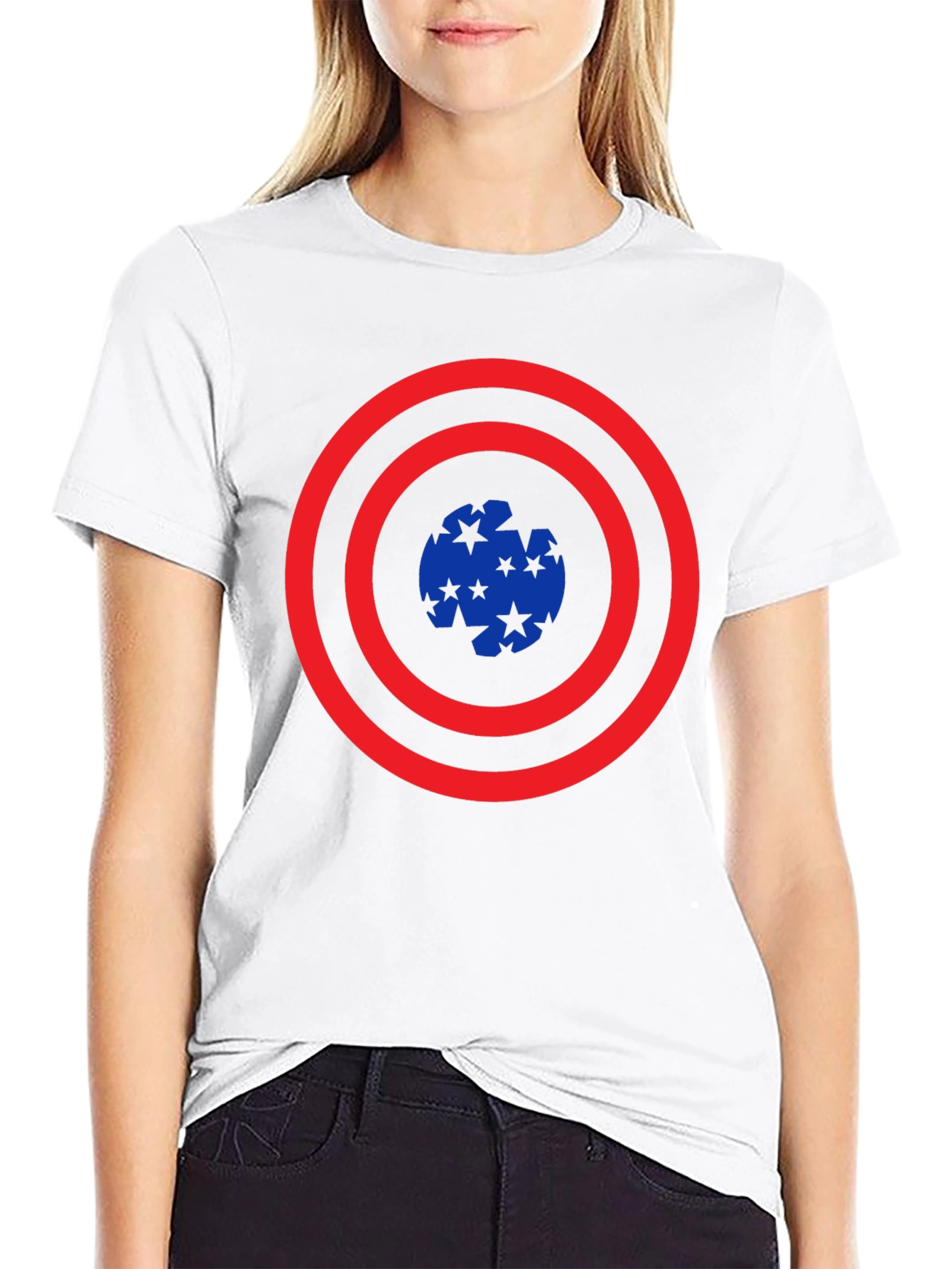Patriotic Target T-Shirt: Stars & Stripes Style