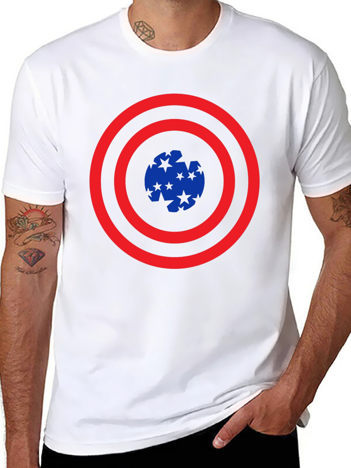 Patriotic Target T-Shirt: Stars & Stripes Style