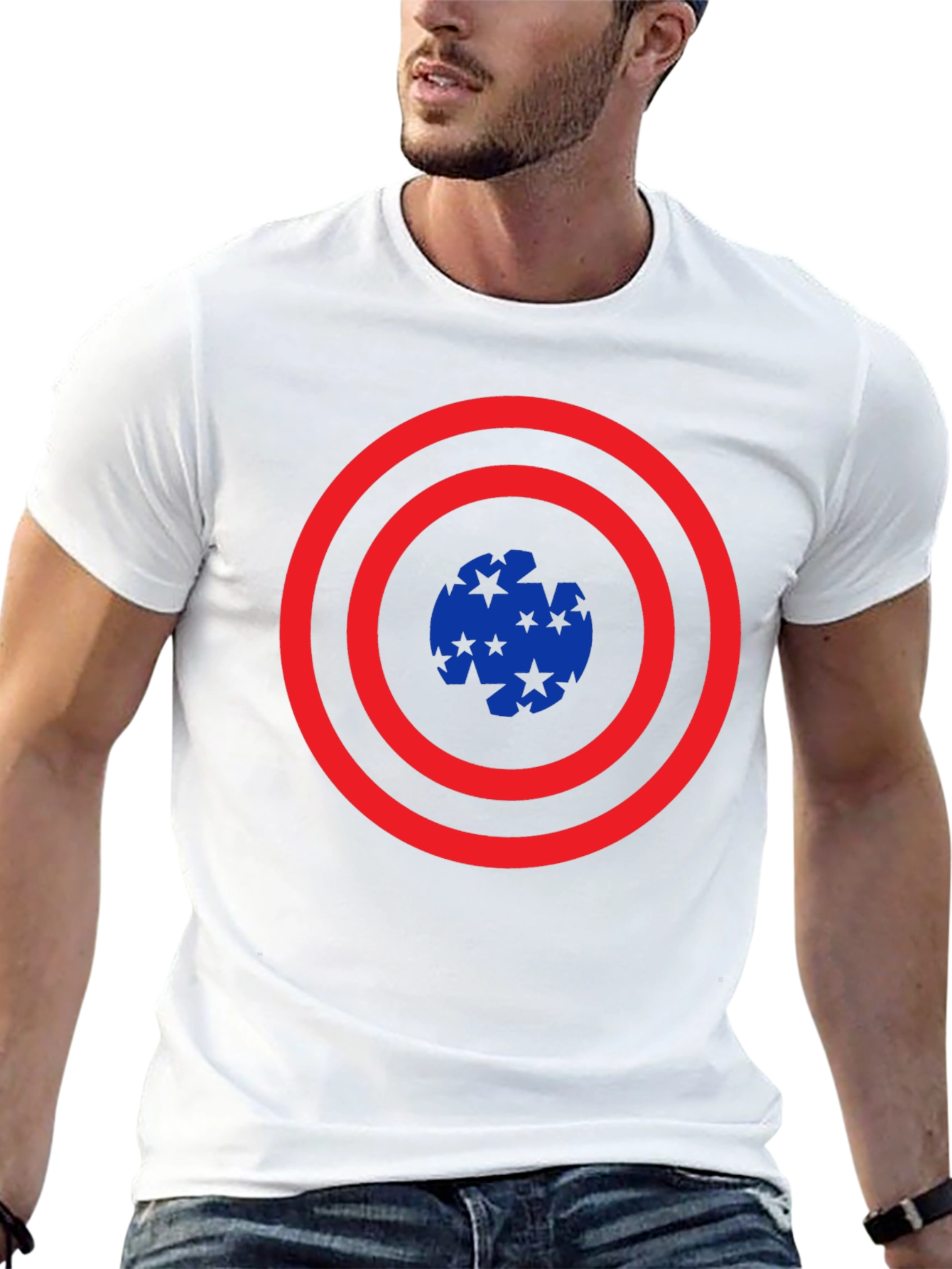 Patriotic Target T-Shirt: Stars & Stripes Style