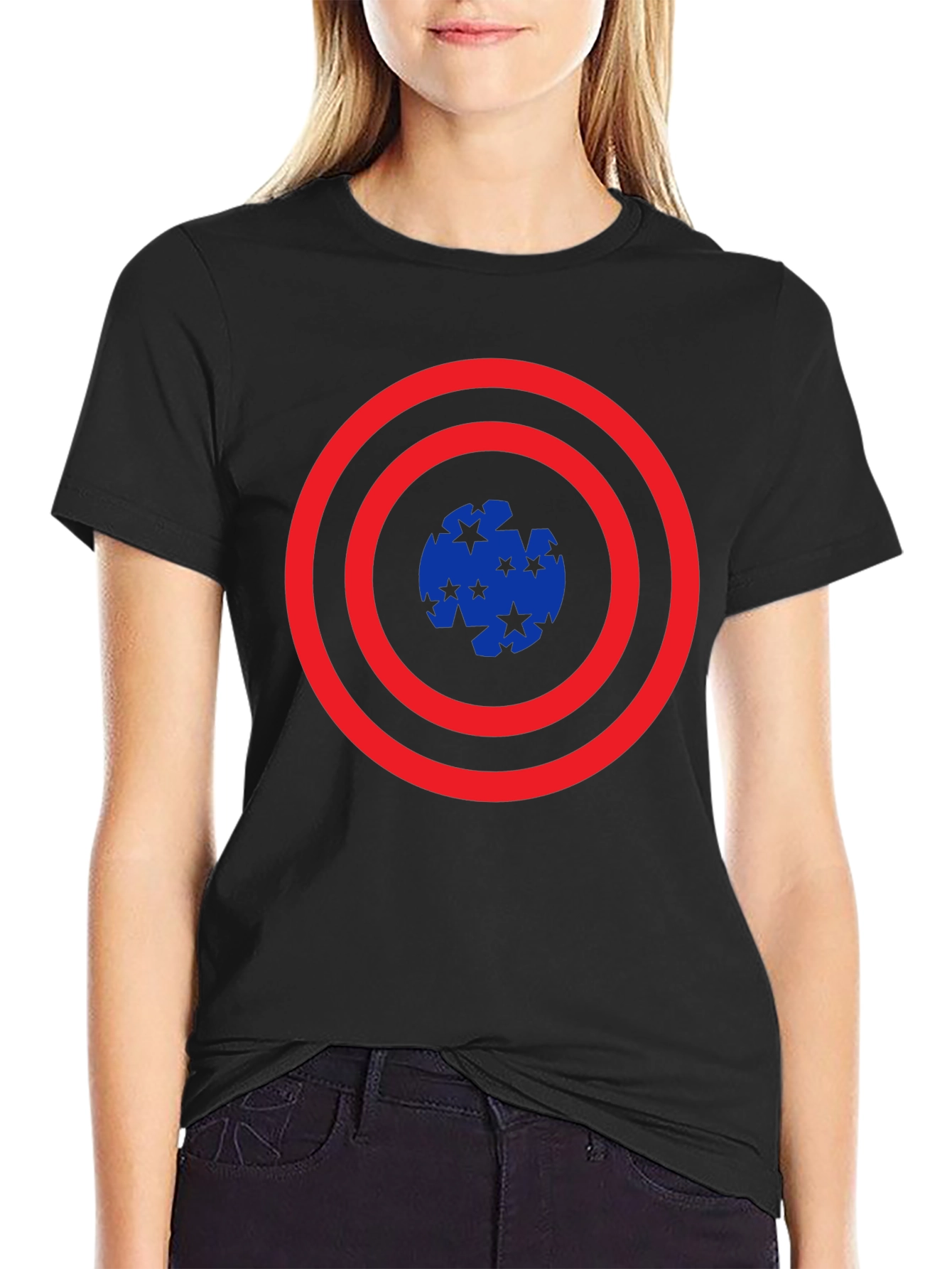 Patriotic Target T-Shirt: Stars & Stripes Style