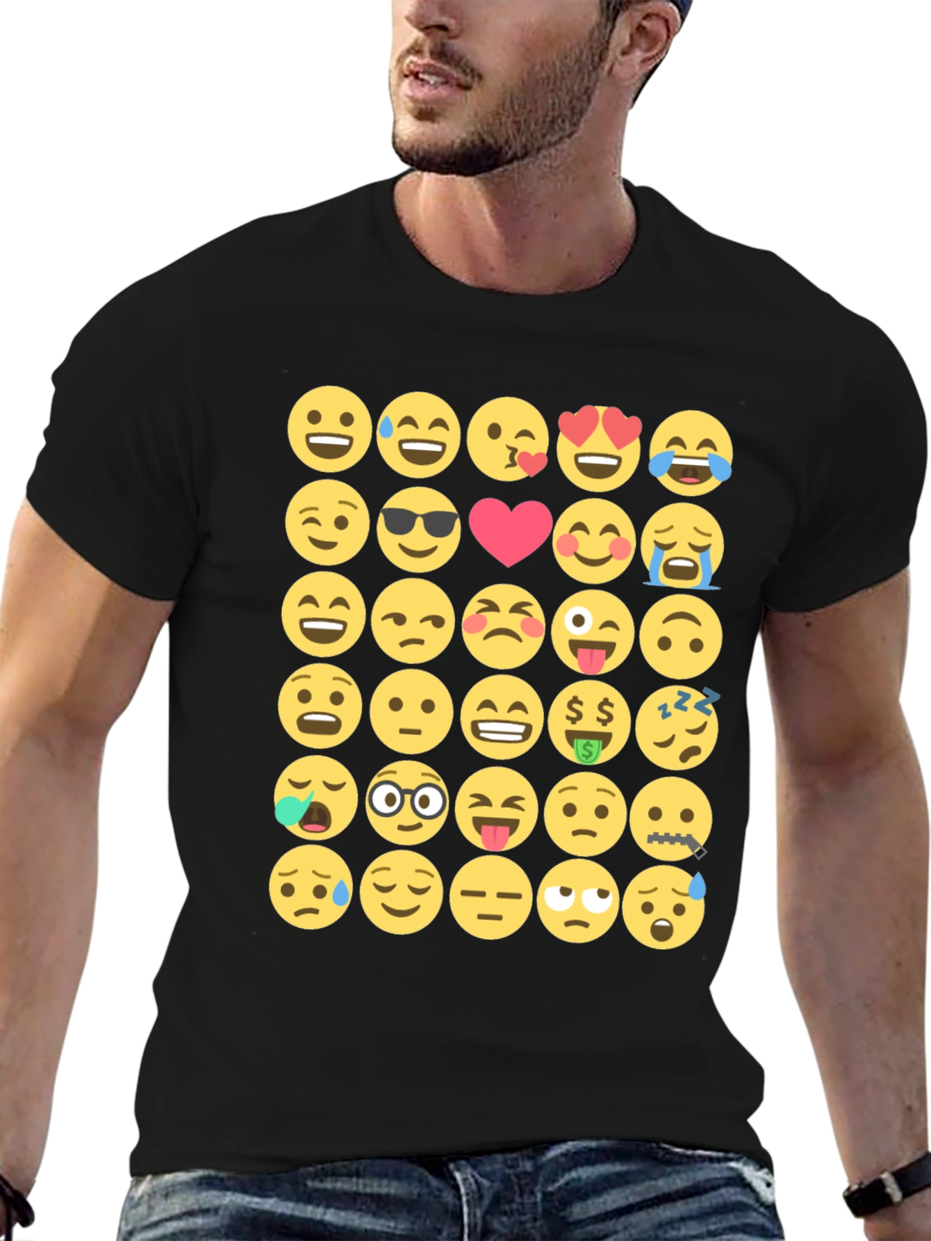 Emoji Mania Black T-Shirt