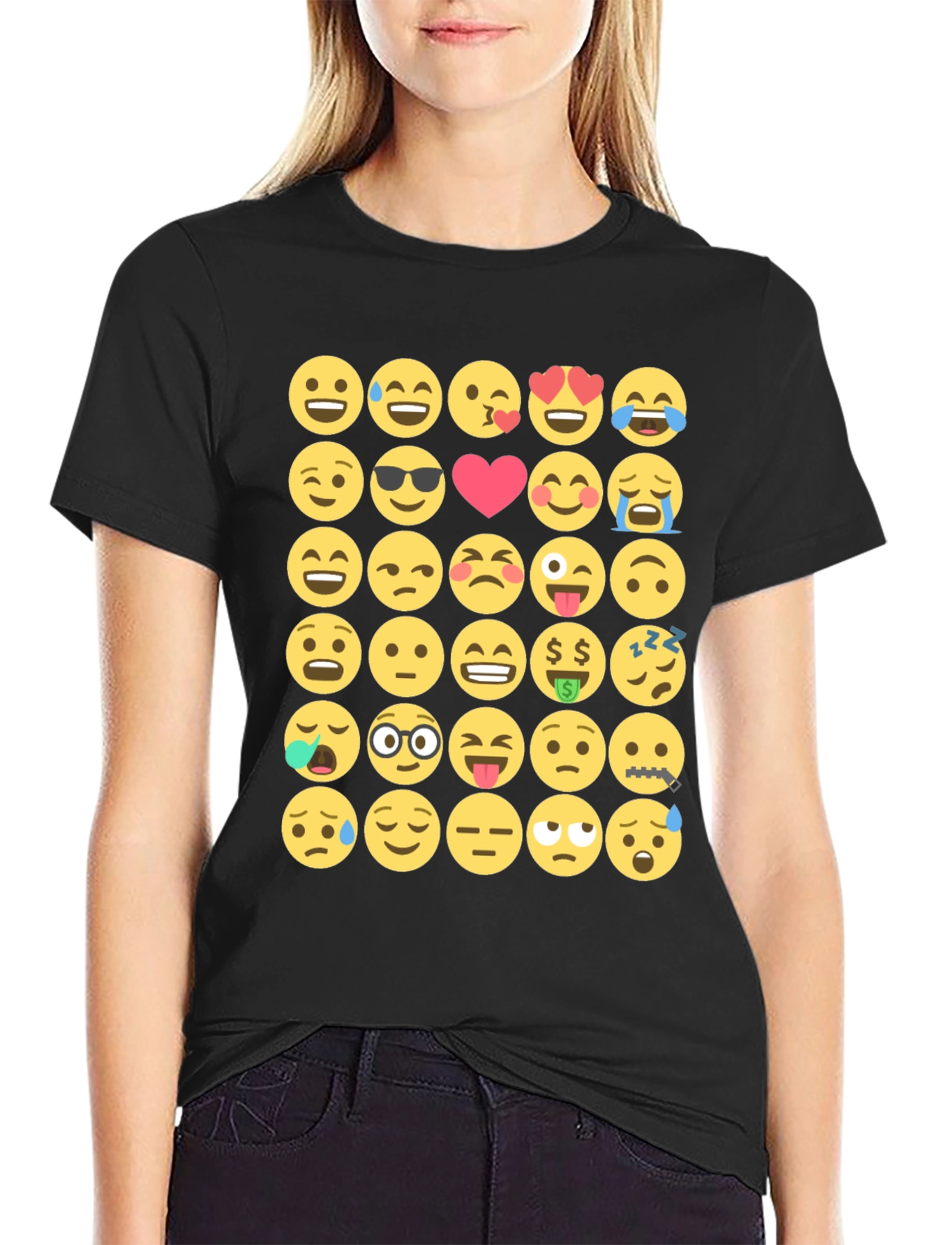 Emoji Mania Black T-Shirt