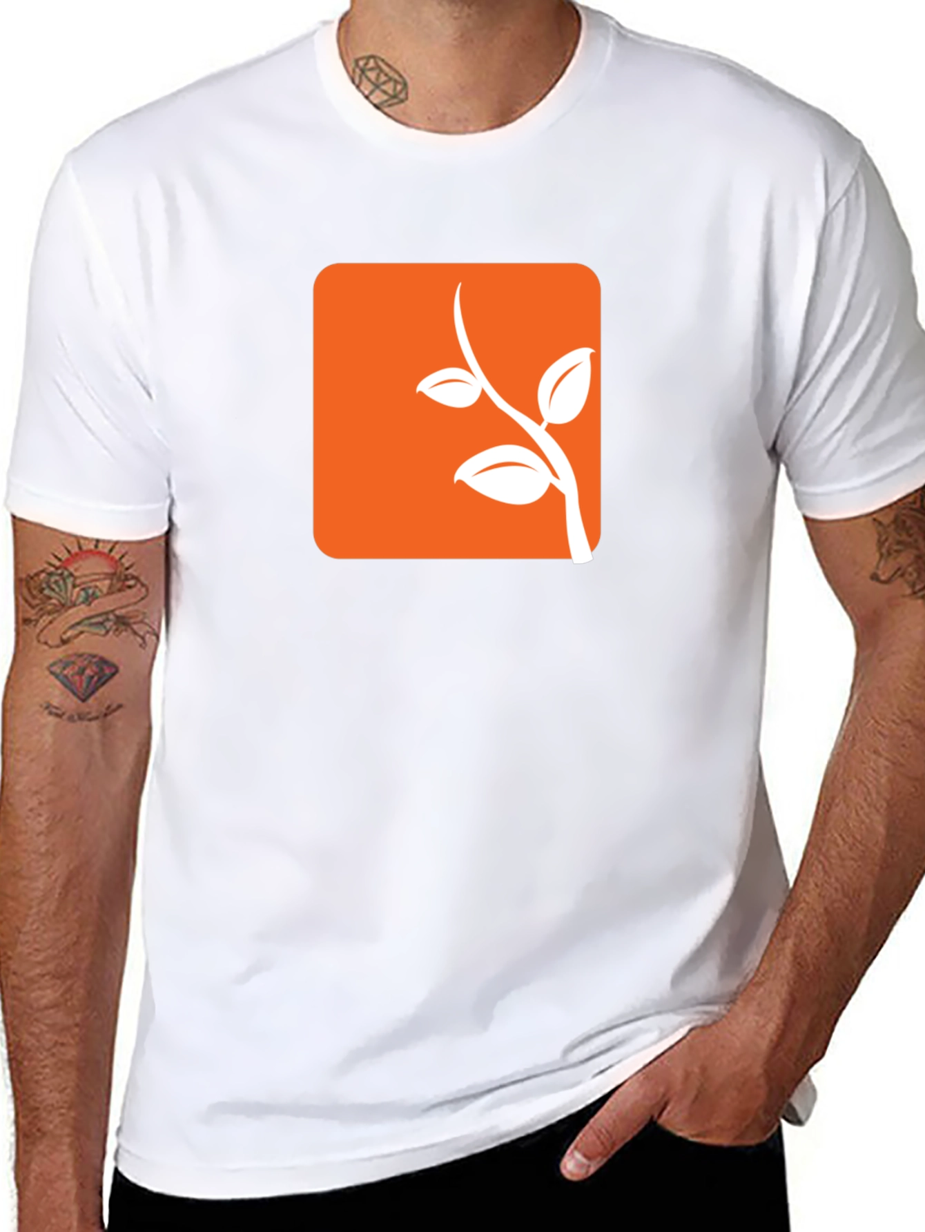 Modern Orange Branch Tee