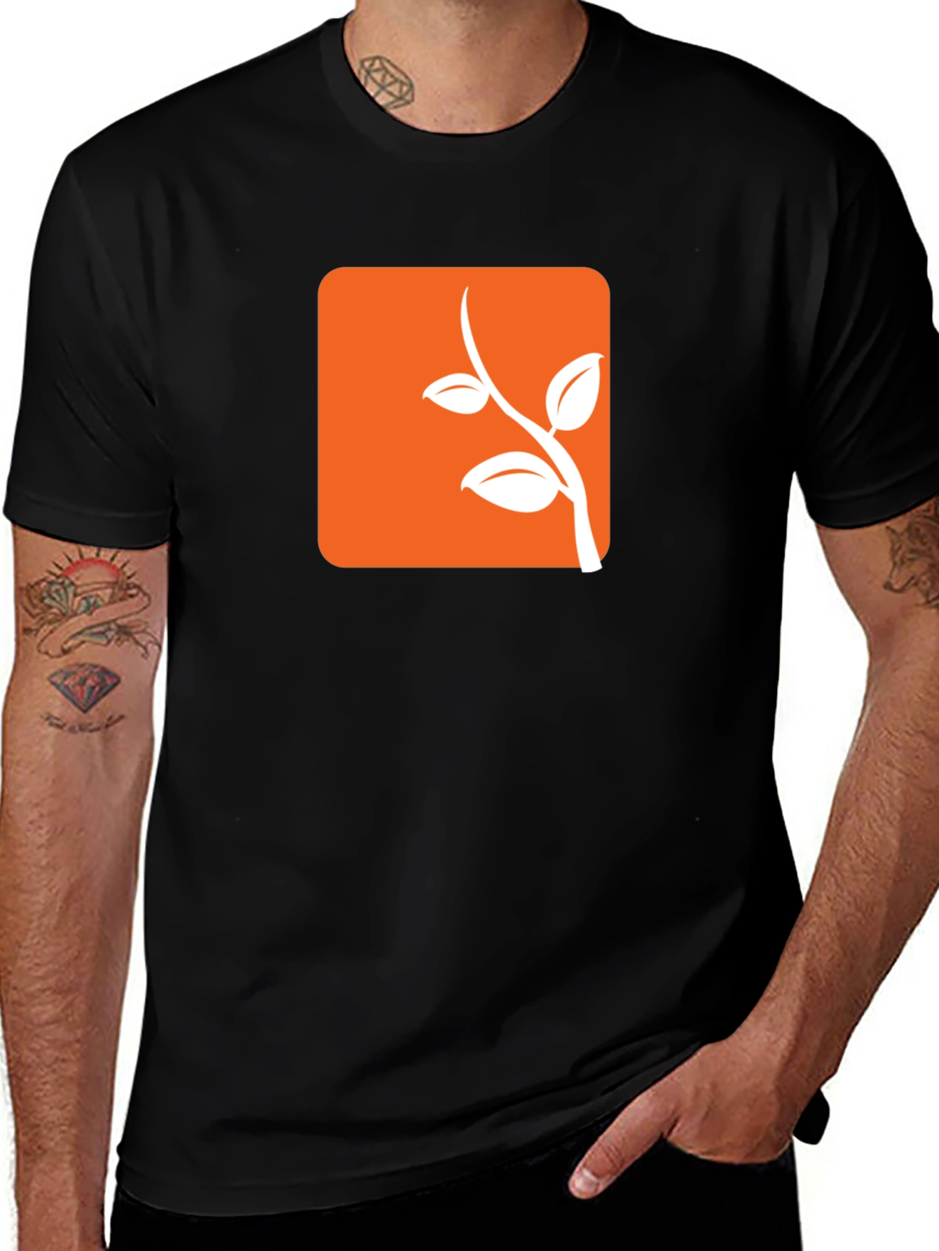 Modern Orange Branch Tee