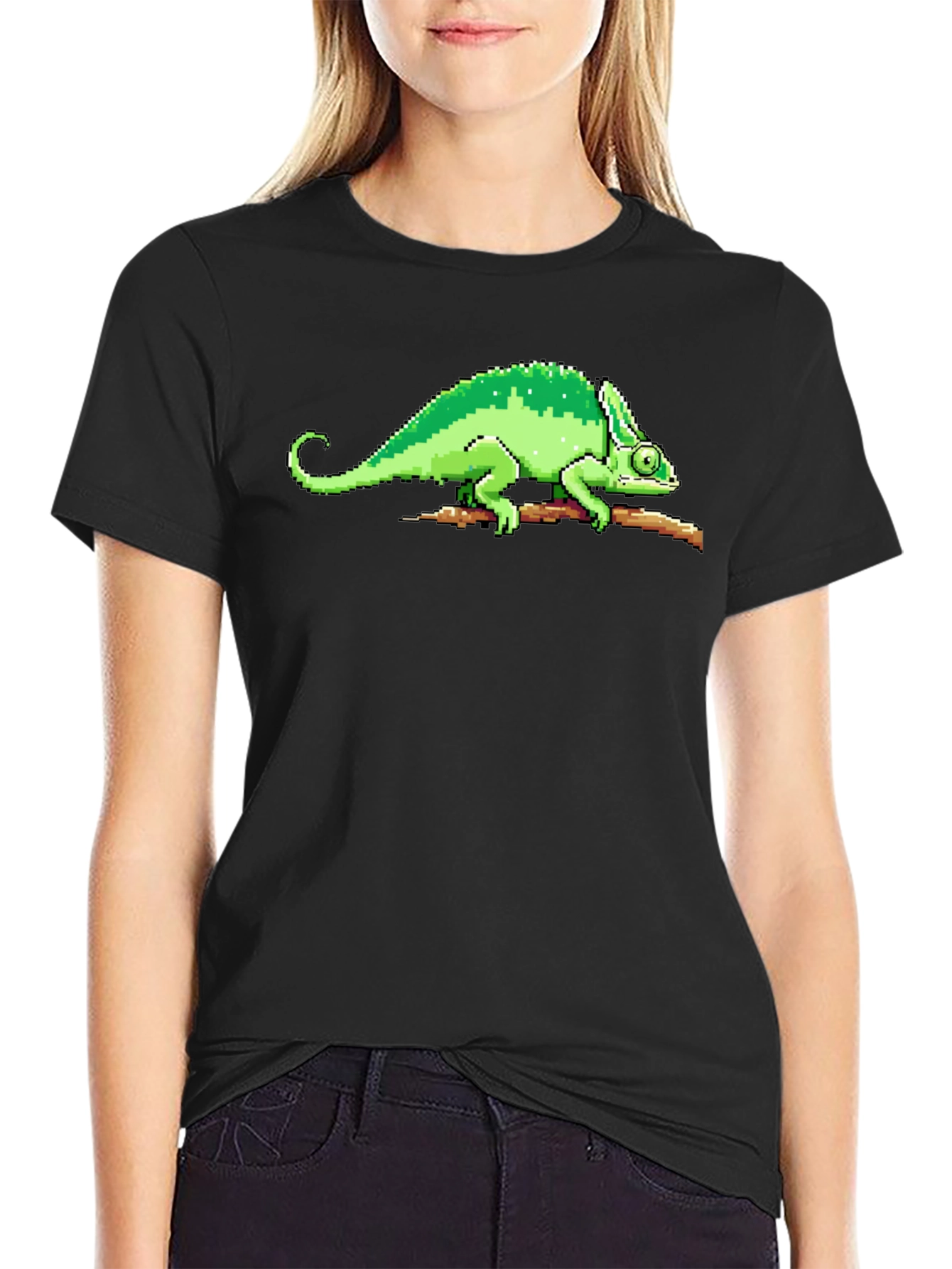 Pixel Chameleon T-Shirt - Cool Graphic Tee