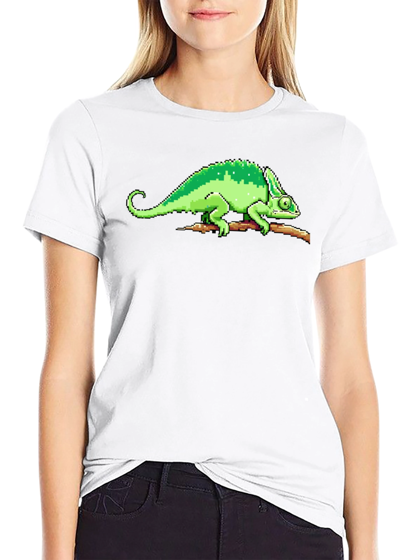 Pixel Chameleon T-Shirt - Cool Graphic Tee