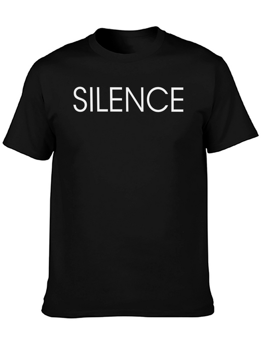 Silence Graphic Tee - Black Cotton Comfort