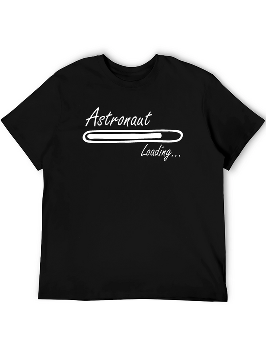 Astronaut Loading Graphic Tee - Black Cotton T-Shirt