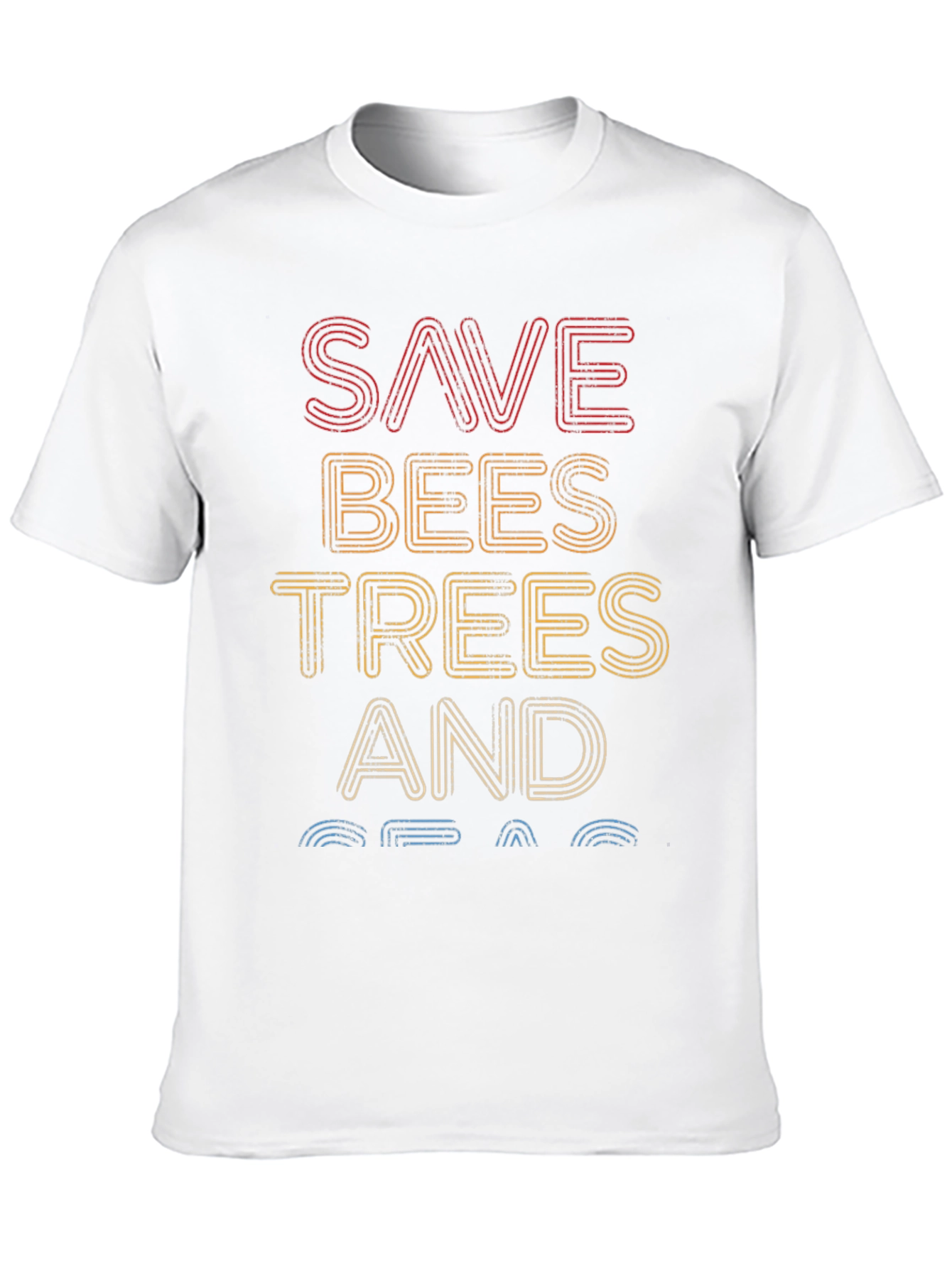 Save Bees Trees and Seas Graphic Tee - Black