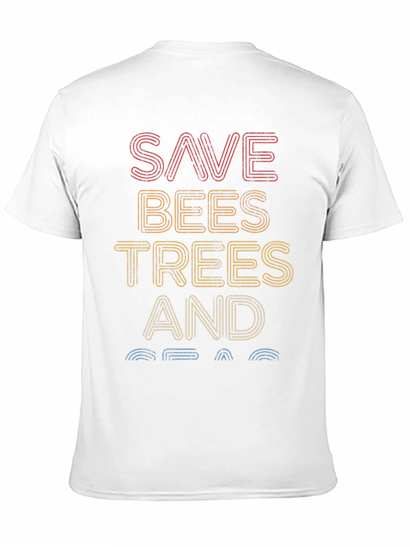 Save Bees Trees and Seas Graphic Tee - Black